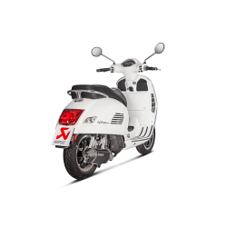 Akrapovic Vespa GTS 125ie Super 17-20 Slip-On Line hexagonal lydd rustfri/sort (ECE godkendt)