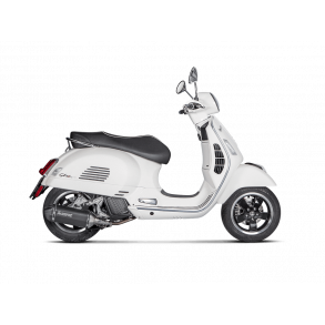 Akrapovic Vespa GTS 125ie Super 21-> Slip-On Line hexagonal lyddmper rustfri/sort (ECE godkendt)