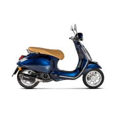 Akrapovic Vespa Primavera 125ie 21-> Slip-On Line hexagonal lyddmper rustfri/sort (ECE godkendt)