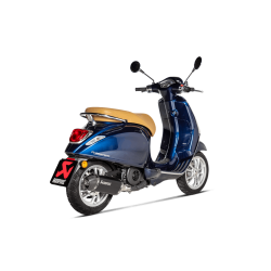 Akrapovic Vespa Primavera 125ie 21-> Slip-On Line hexagonal lyddmper rustfri/sort (ECE godkendt)