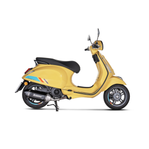 Akrapovic Vespa Primavera 125ie 24-> Slip-On Line med hexagonal lydd�mper sort coatet rustfrit st�l (ECE godkendt)