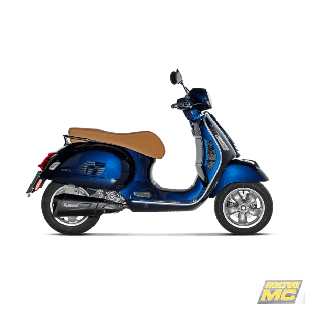 Akrapovic Vespa GTS Super 300 21-> Slip-On Line hexagonal lyddmper i rustfri/sort (ECE godkendt)