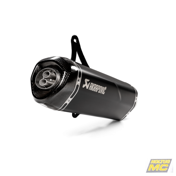 Akrapovic Vespa GTS 250 05-13 Slip-On Line hexagonal med lydd�mper i sort coatet rustfrit st�l (ECE godkendt)