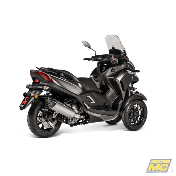 Akrapovic Yamaha Tricity 300 20 Slip-on Line oval lyddmper i rustfri/carbon (ECE godkendt)