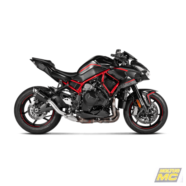Akrapovic Kawasaki Z H2 20-> Slip-On Line hexagonal lyddmper i titanium/sort