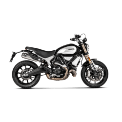 Akrapovic Ducati Scrambler 1100 18-20 Slip-On Line runde lyddmpere i titanium (ECE godkendt)