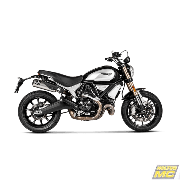 Akrapovic Ducati Scrambler 1100 18-20 Slip-On Line runde lyddmpere i titanium (ECE godkendt)