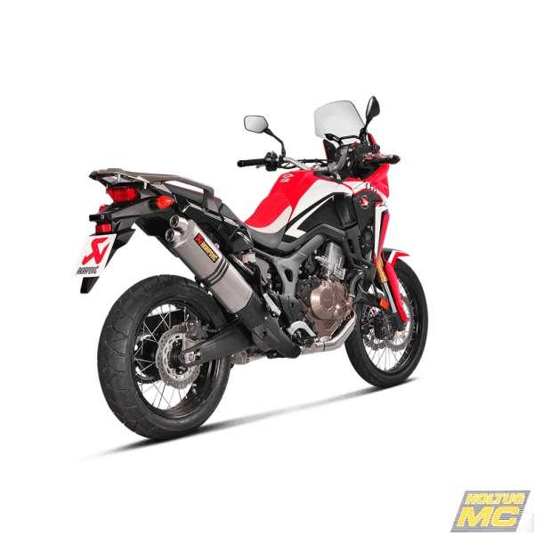 Akrapovic Honda CRF1000L A. T. 16-19 Slip-On Line hexagonal lyddmper i titanium (ECE godkendt)