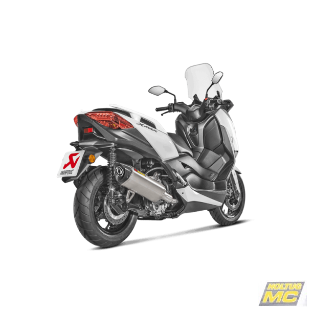 Akrapovic Yamaha X-Max 300 17-20 Slip-On Line med hexagonal lyddmper i rustfri (EC-godkendt)