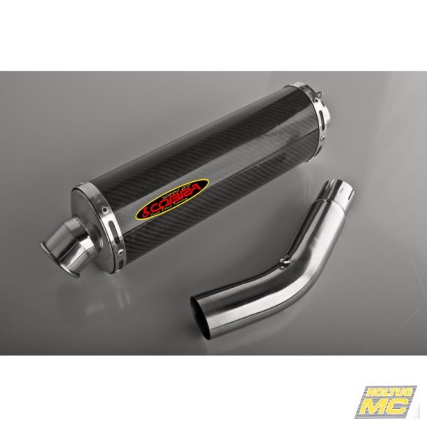 Cobra Kawasaki ZX-9R 00-01 slip-on med oval lydd�mper i carbon