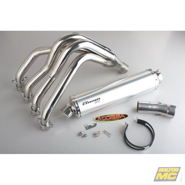 Cobra Yamaha FZR600 Genesis 89-93 komplet 4/1 med rund lydd�mper i blankpoleret aluminium.