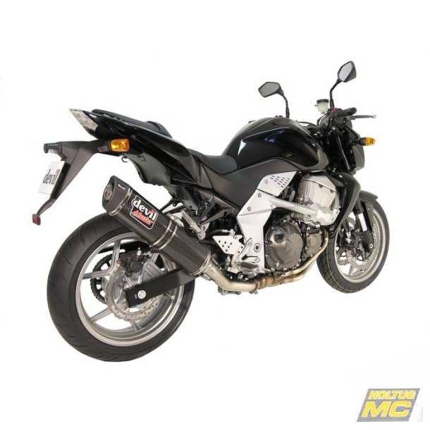 Devil Kawasaki Z750 07-11, slip-on med Master oval lydd�mper i carbon (E-m�rket)