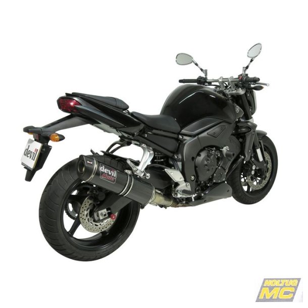 Devil Yamaha FZ1 06->, slip-on med Magnum oval lydd�mper i carbon (E-m�rket)