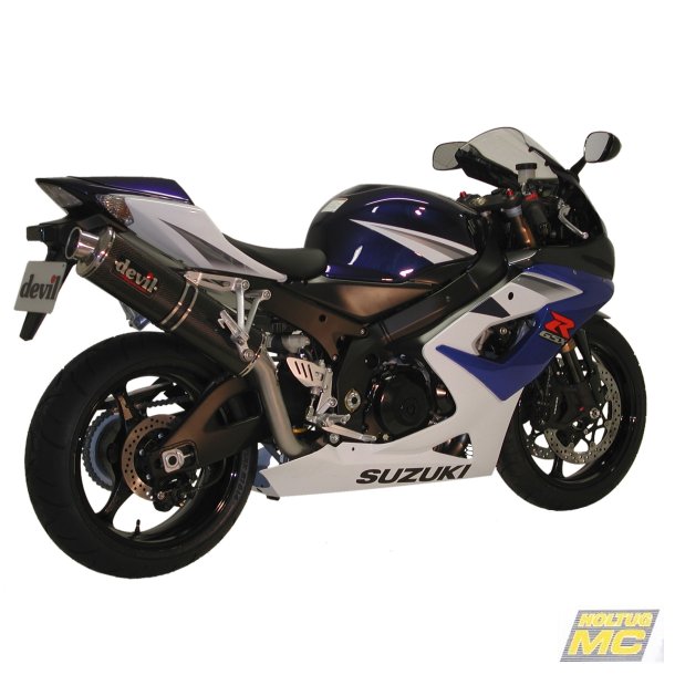 Devil Suzuki GSX-R1000 01-04, slip-on high position med Magnum oval lydd�mper i carbon (E-m�rket)