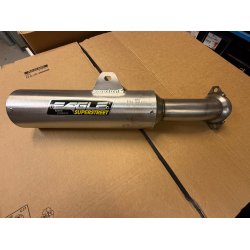 Eagle Honda VFR750F 90-93 slip-on med lydd�mper i b�rstet aluminium (E-m�rket).