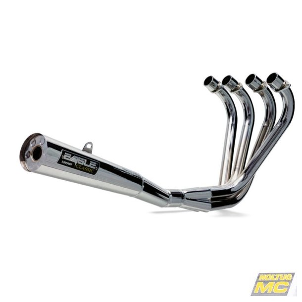 Eagle Honda CB750K7/F1/F2 SOHC Classic 4/1 med konisk lydd�mper i krom.