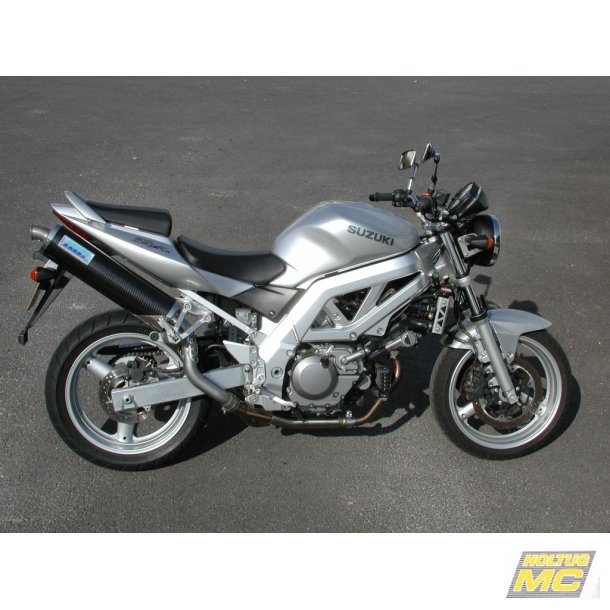 MIG Suzuki SV650 2003->, slip-on high position med oval lydd�mper i blank aluminium
