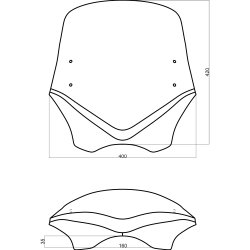 HD XL883 MRA V-Flow k�beglas type C (VFSC-glas) inklusiv monteringskit