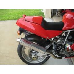 Micron Ducati 750/900SS IE 1998->, slip-on med ovale lydd�mpere i titanium