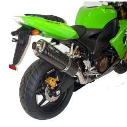 Micron Kawasaki ZX-10R 04-05, slip-on med oval lydd�mper i titanium