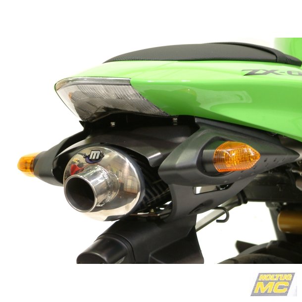 Micron Kawasaki ZX-6R 05-06, slip-on med oval lydd�mper i titanium