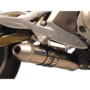 Micron Kawasaki ER-6/F 06-08, slip-on med oval lydd�mper i rustfri