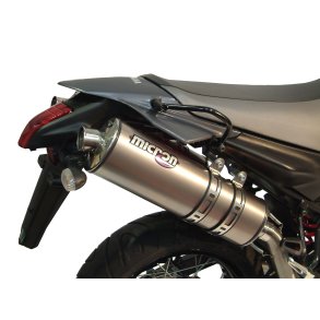 Micron Yamaha XT660X/R 04-> slip-on system med to lydd�mpere  i flerfarvet titanium.