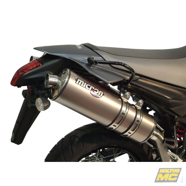 Micron Yamaha XT660X/R 04-> slip-on system med to lydd�mpere  i flerfarvet titanium.