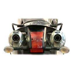 Micron Yamaha XT660X/R 04->, slip-on med to lyddmpere  i titanium/farvet