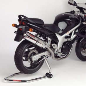 Micron Suzuki SV650 99-02 komplet 2/1 system med oval lydd�mper i carbon.