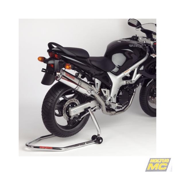 Micron Suzuki SV650 99-02 komplet 2/1 system med oval lydd�mper i carbon.