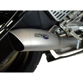 Micron Yamaha YZF-R6 06-07 slip-on med GP-style lydd�mper i blankpoleret rustfrit st�l.