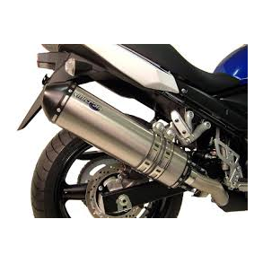 Micron Suzuki GSX650F 08-> slip-on system med oval lydd�mper i blankpoleret rustfrit st�l (E-godkendt).