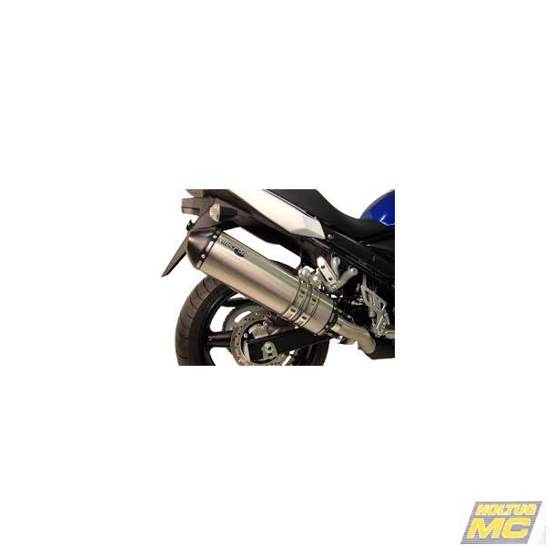 Micron Suzuki GSX650F 08-> slip-on system med oval lydd�mper i blankpoleret rustfrit st�l.