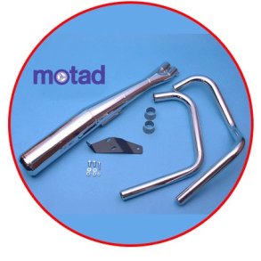 Motad Yamaha XS400SE 80-> komplet 2/1 system i krom