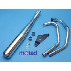 Motad Honda CB250RS 80-84 komplet standard 2/1 system i krom (lovligt lydniveau).