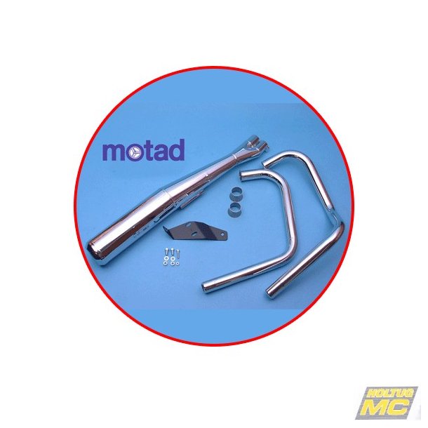 Motad Suzuki GSX250 81-> komplet 2/1 system i forkromet.