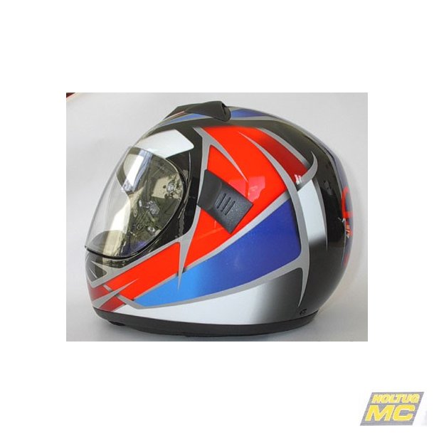 Schuberth styrthjelm S1 Drudi Sport i hvid/rd/bl