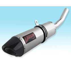 Venom Honda CBF600 08-> slip-on system med oval "GP" lydd�mper i blankpoleret rustfrit st�l og endekappe i carbon.