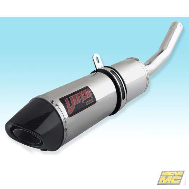 Venom Suzuki SV650 07-> slip-on system med oval "GP" lydd�mper i blankpoleret rustfrit st�l