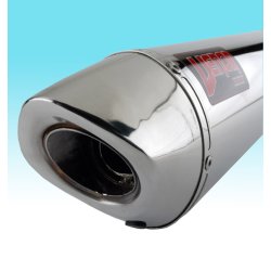 Venom Suzuki SV650 07-> slip-on system med oval "PLUS" lydd�mper i blankpoleret rustfrit st�l.