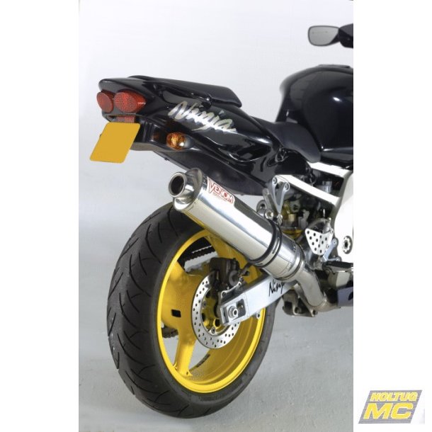 Venom Kawasaki ZX-6R 94-97 bolt-on med oval lydd�mper i blankpoleret rustfrit st�l