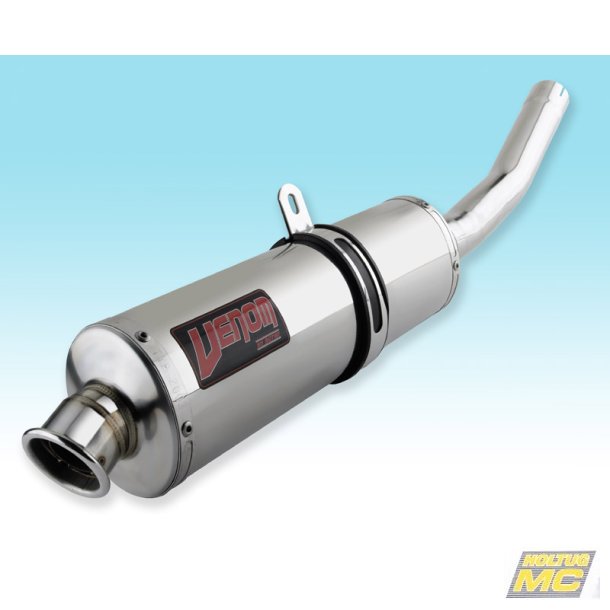 Venom Suzuki RF600R -94 slip-on system med oval lydd�mper i blankpoleret rustfrit st�l