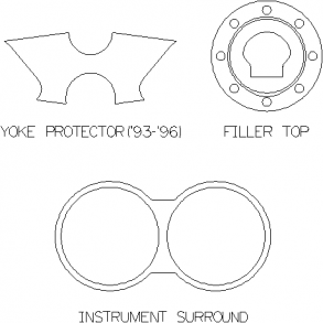 Fibre-Lyte Suzuki RF600R 93-96 instrumentdksel i carbon